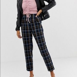 New Look Black Check Plaid Pant